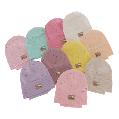 Komplet podzimní/jarní dívčí: čepice a tunel, s bavlnou, mátový Alisa