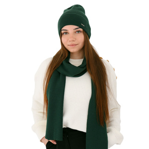 Dámský jarní/zimní set: čepice a šála różowy 100% extra fine merino vlna Melpomena