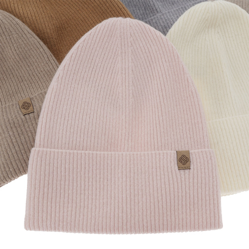 Čepice podzimní, zimní dámská, šedá, z merino vlny s kašmírem, Alineta