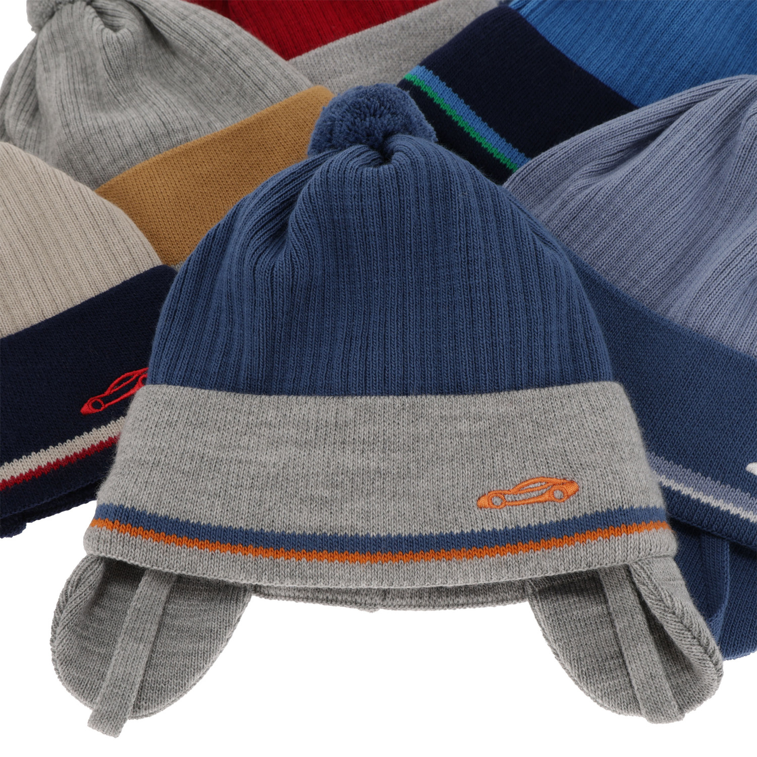 Čepice podzimní/jarní chlapecká tengerészkék s bambulí Jacob