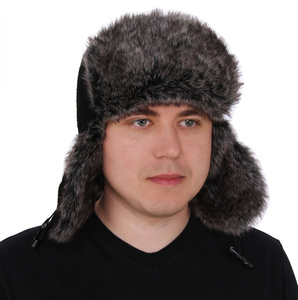Čepice zimní pánská černá ušanka Atom