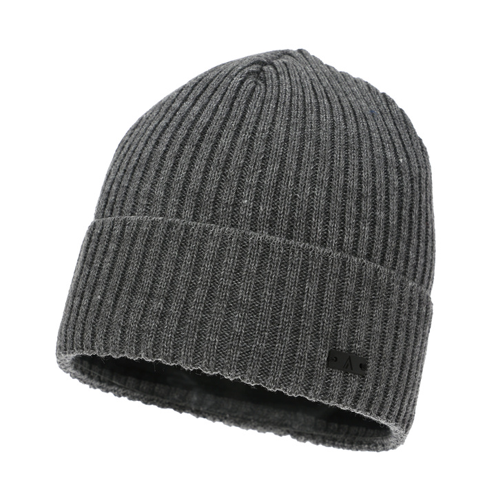 Pánská zimní čepice, šedá, s merino vlnou, Jeffrey