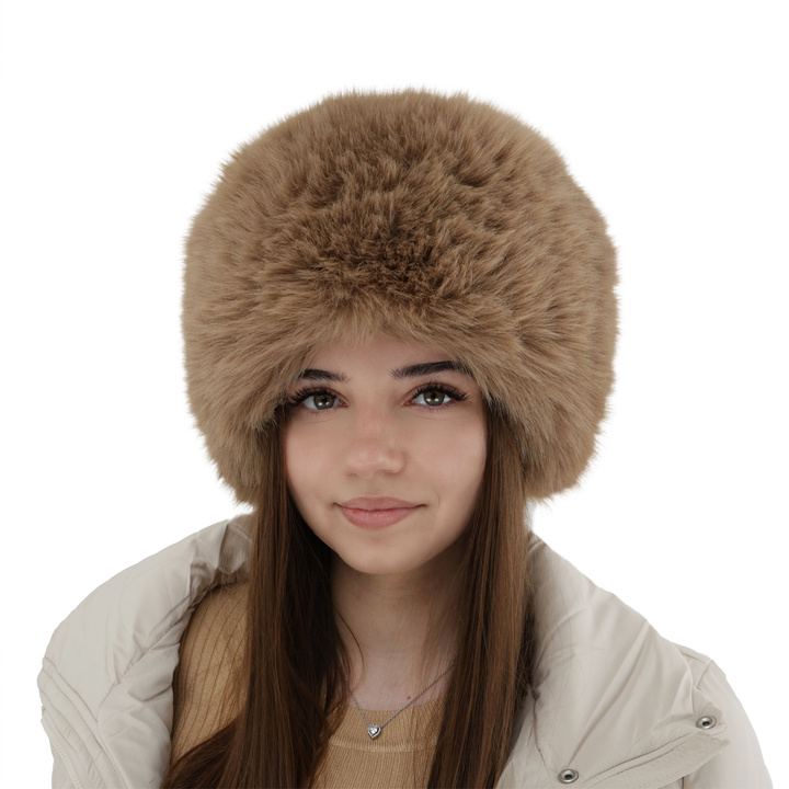 Dámská zimní čepice camel s podšívkou z vlnené Holly