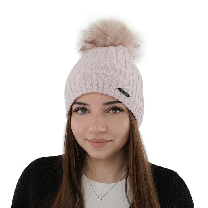 Dámska zimná čiapka krémová merino vlnená Talaria