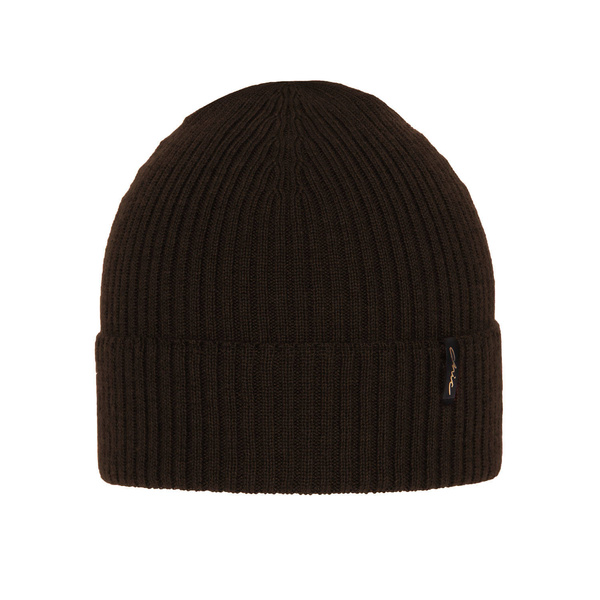 Dámská zimní čepice hnědá 100% extra fine merino vlněná Megan