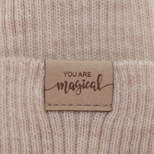 Komplet podzimní, jarní dívčí: čepice a tunel, krémový, 100% merino vlněná, Magenta