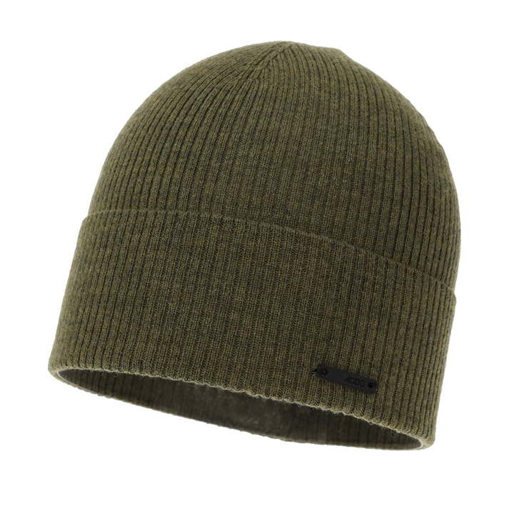 Pánská podzimní/jarní čepice khaki 100% merino vlněná Fleur