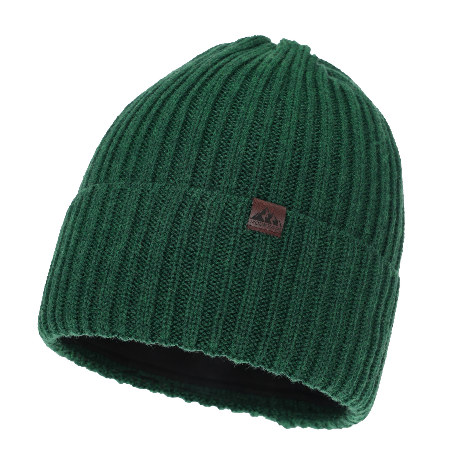 Pánská zimní čepice, zelená, s merino vlnou, Huno