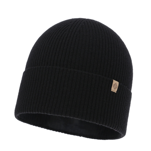 Dámská podzimní/zimní čepice, černá, s merino vlnou a kašmírem, Alineta