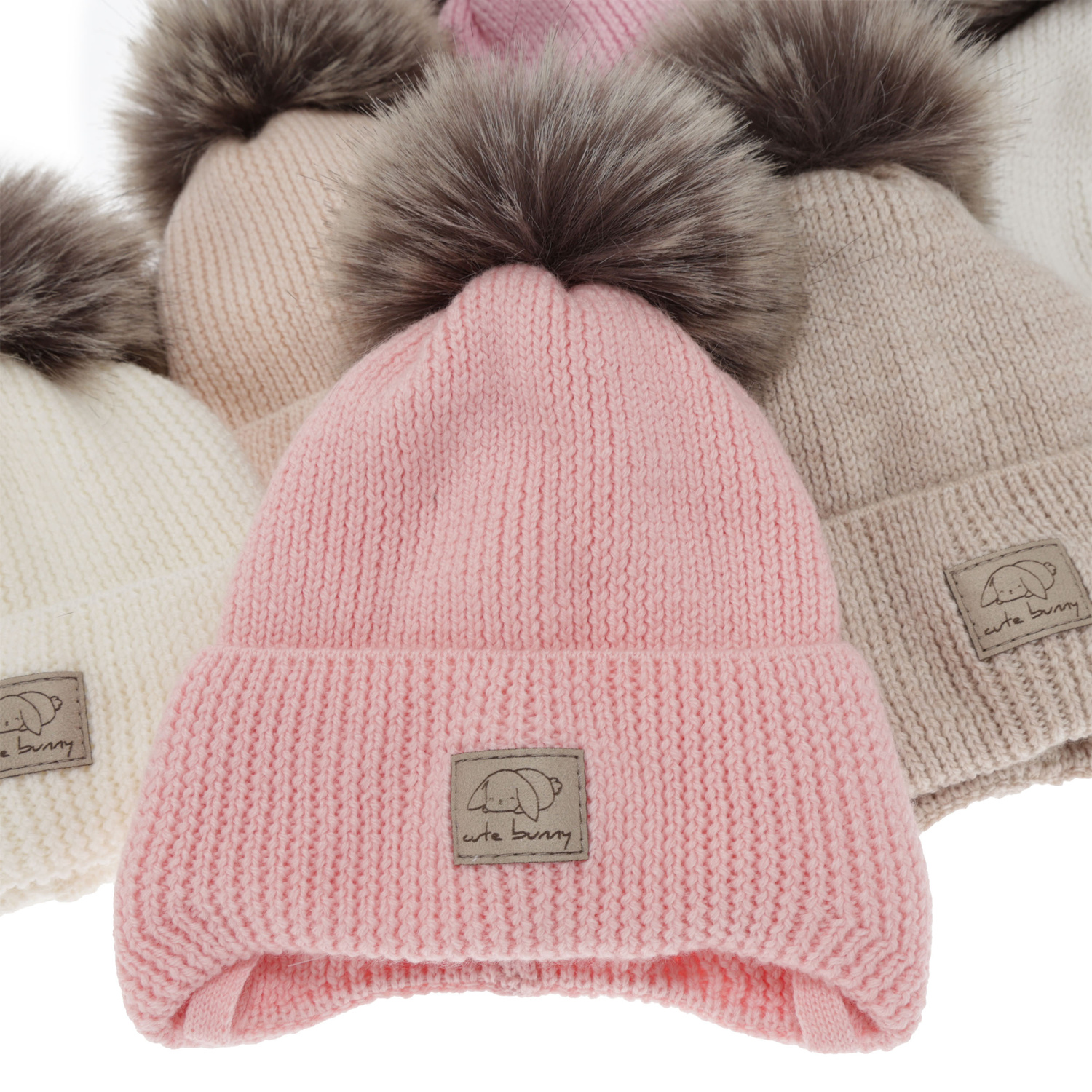Dívčí zimní čepice, růžová, zavazovací, 100% merino vlněná, Jena