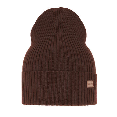 Dámská zimní čepice, jarní, hnědá, 100% merino vlněná, Sophie