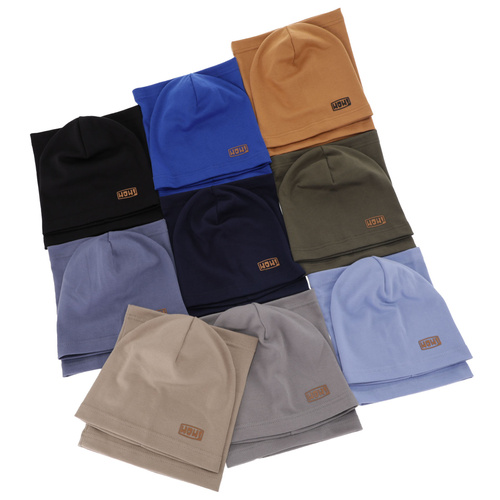 Komplet podzimní/jarní chlapecký: čepice a tunel modrý Frizer