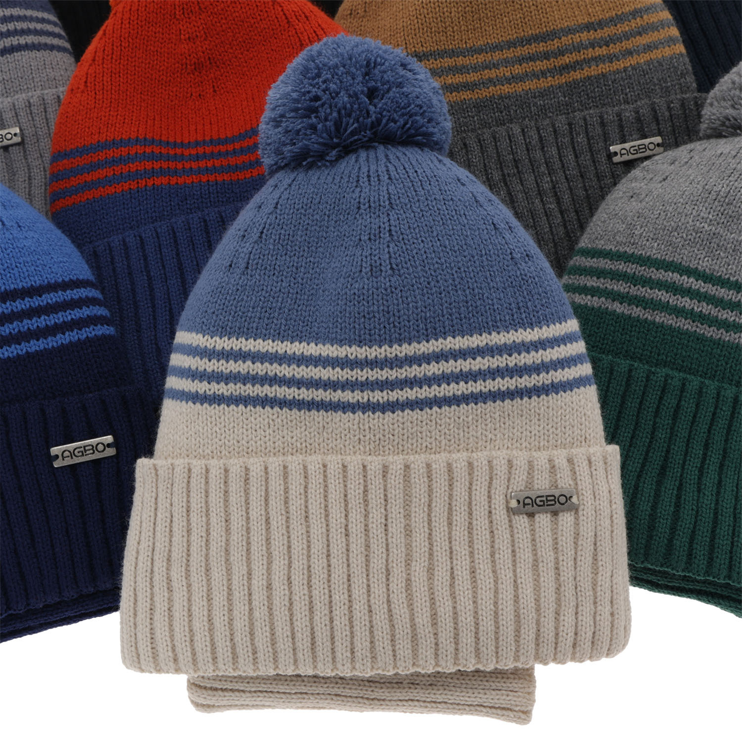 Komplet zimný chlapčenský: čiapka a tunel šedý s bambuľou Pallas