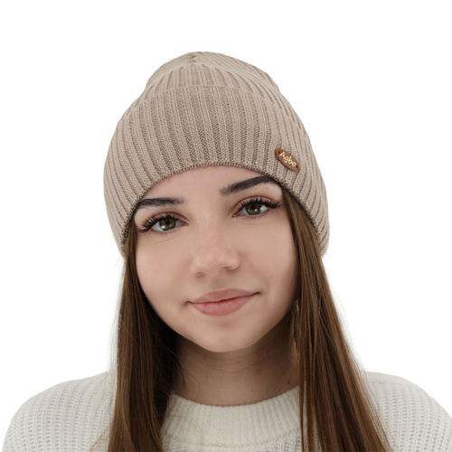 Dámská zimní čepice, černá, s merino vlnou Shila