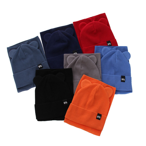 Komplet podzimní/jarní chlapecký: čepice a tunel, s bavlnou, modrý Grajan