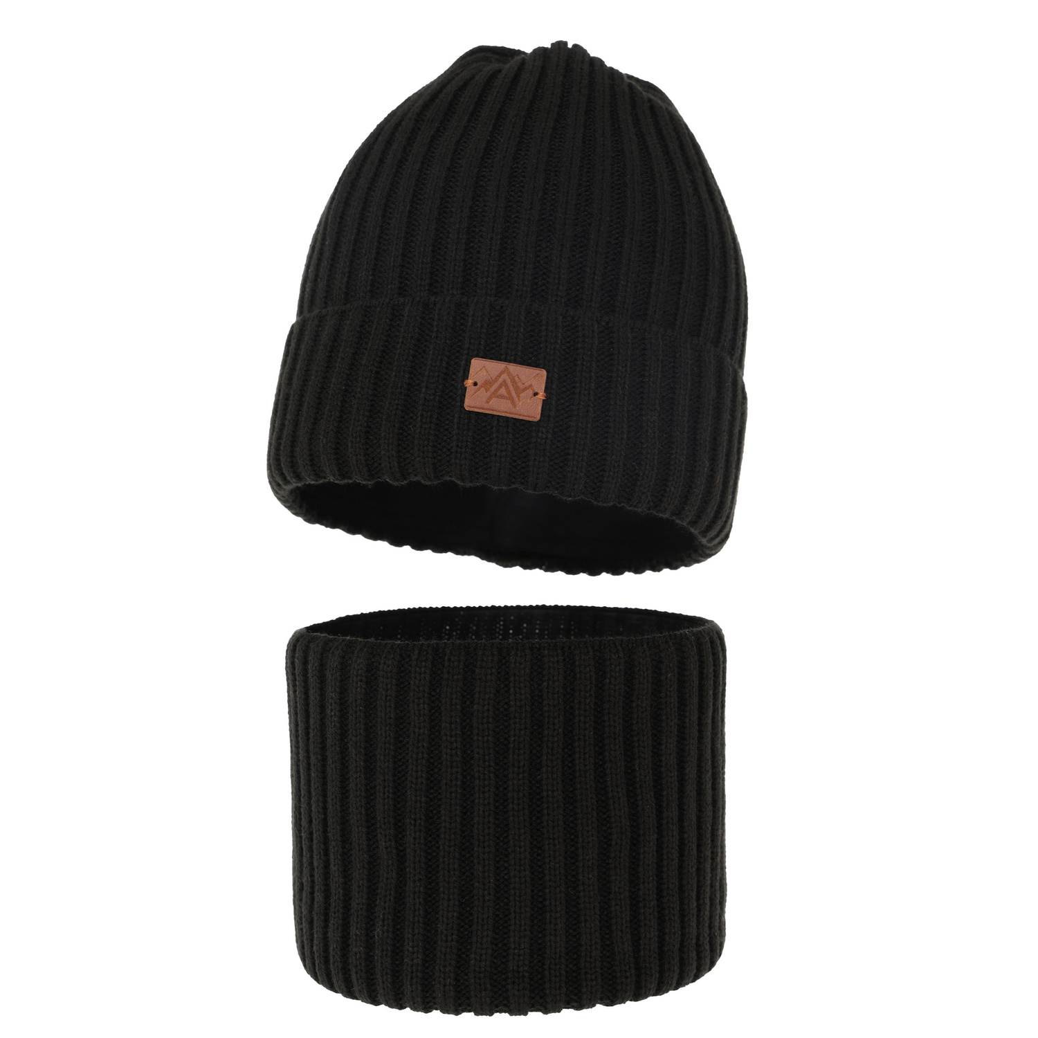 Komplet zimný chlapčenský: čiapka a tunel černý Fargo