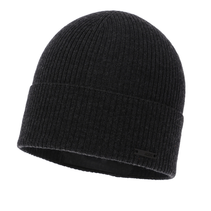 Pánská podzimní, jarní čepice šedá 100% merino vlněná Fleur