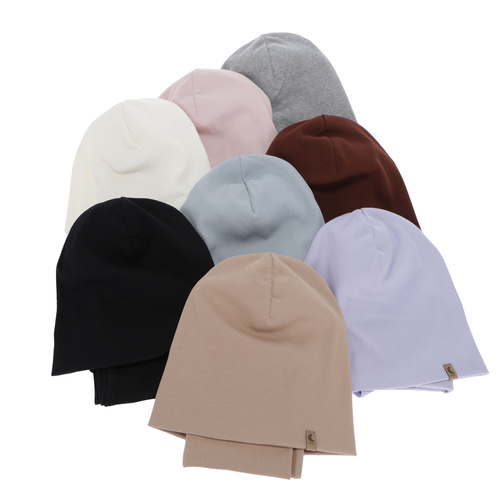 Komplet podzimní, jarní dívčí: čepice a tunel, bavlněný, béžový, Bravura