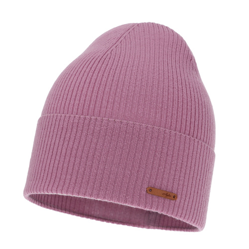 Dámská podzimní a zimní čepice, fialová, 100% merino vlněná, Flerra