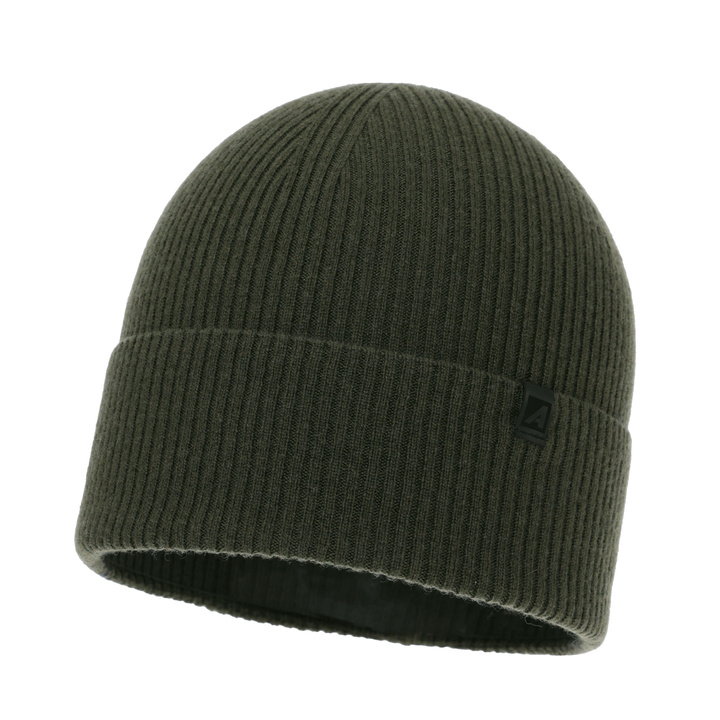 Pánská zimní čepice, khaki, s merino vlnou s kašmírem, Azuryt