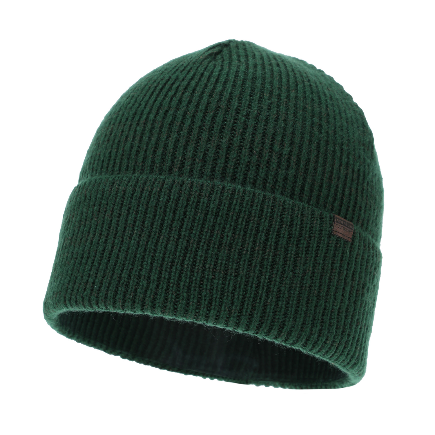 Pánská zimní čepice, černozelená, s merino vlnou, Korins