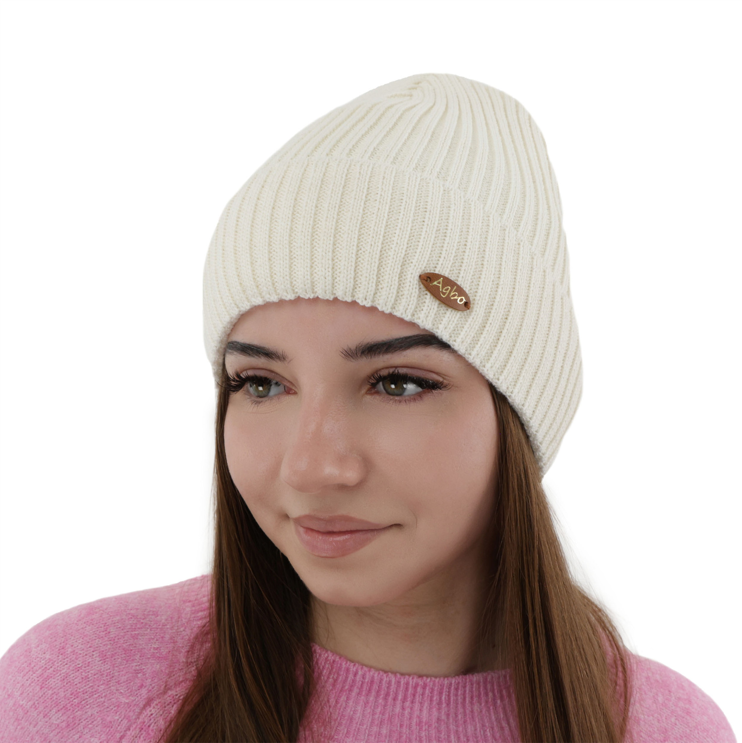 Dámská zimní čepice, světle růžová, s merino vlnou Shila