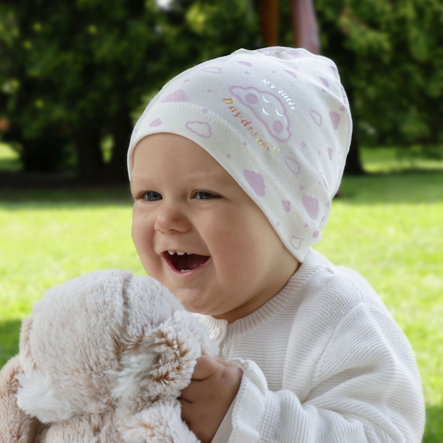 Čepice podzimní/jarní dívčí krémová Klaudyna